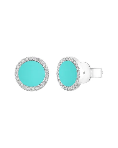 Sabrina Designs 14k 0.83 Ct. Tw. Turquoise Circle Earrings In Green