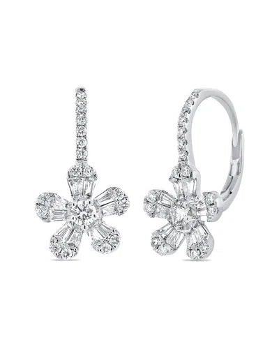 Sabrina Designs 14k 0.85 Ct. Tw. Diamond Dangle Flower Earrings In Metallic
