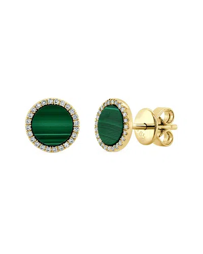 Sabrina Designs 14k 0.92 Ct. Tw. Diamond & Lapis Round Studs In Green