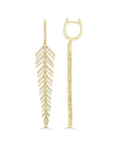 Sabrina Designs 14k 1.00 Ct. Tw. Diamond Feather Dangle Earrings In Gold