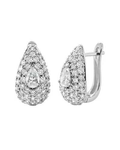 Sabrina Designs 14k 1.08 Ct. Tw. Diamond  Huggie Earrings In Metallic