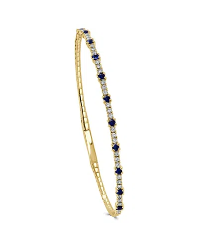 Sabrina Designs 14k 1.11 Ct. Tw. Diamond & Sapphire Flexible Bangle Bracelet In Gold