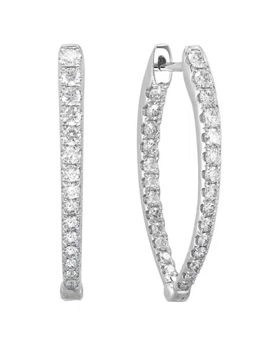 Sabrina Designs 14k 1.12 Ct. Tw. Diamond Inside Out Oval Hoops In Silver
