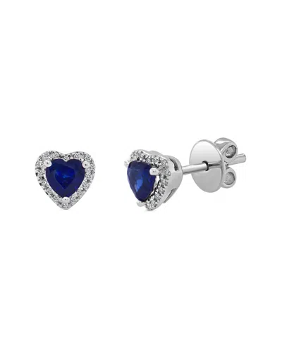SABRINA DESIGNS SABRINA DESIGNS 14K 1.13 CT. TW. DIAMOND & SAPPHIRE HEART STUDS