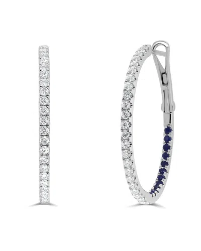 Sabrina Designs 14k 1.15 Ct. Tw. Diamond & Sapphire Hoops In Multi