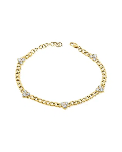 Sabrina Designs 14k 1.15 Ct. Tw. Diamond Heart & Curb Link Bracelet In Gold