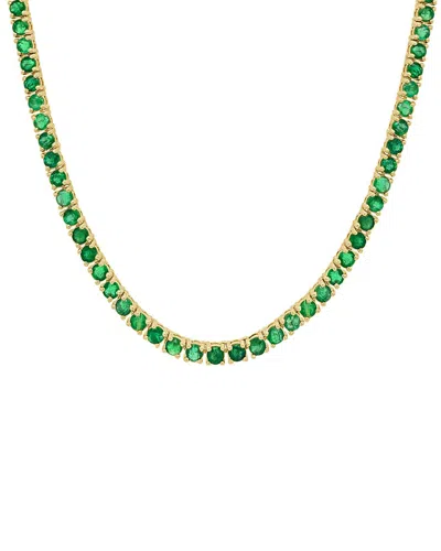 Sabrina Designs 14k 11.55 Ct. Tw. Diamond & Emerald Tennis Necklace In Green