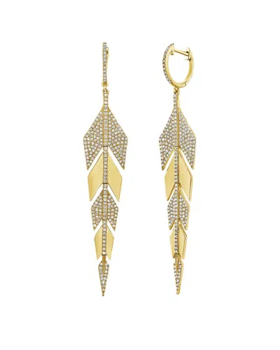 Sabrina Designs 14k 1.20 Ct. Tw. Diamond Feather Dangle Earrings In Gold