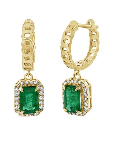 Sabrina Designs 14k 1.24 Ct. Tw. Diamond & Emerald Hoops