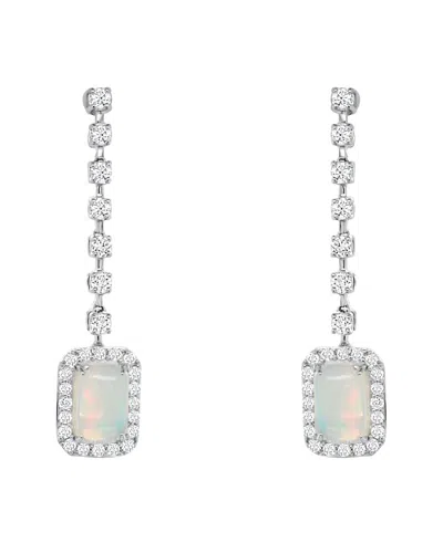 Sabrina Designs 14k 1.29 Ct. Tw. Diamond & Opal Drop Earrings In Metallic