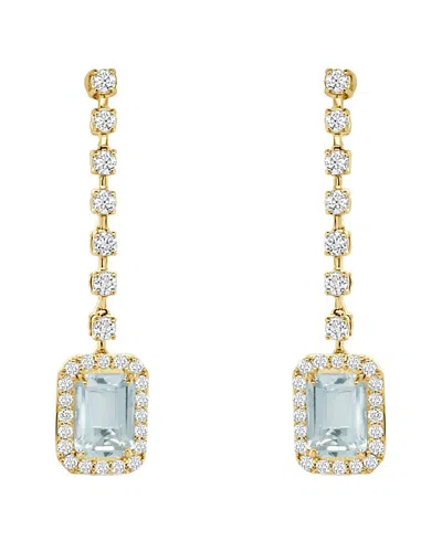 Sabrina Designs 14k 1.36 Ct. Tw. Diamond & Aquamarine Drop Earrings In Gold