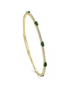 Sabrina Designs 14k 1.41 Ct. Tw. Diamond & Emerald Station Bangle Bracelet