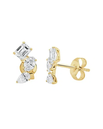 Sabrina Designs 14k Yg Multi-shape Diamond Prong-set Stud In Orange