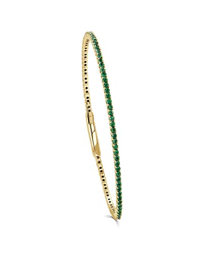 Sabrina Designs 14k 1.49 Ct. Tw. Emerald Flexible Bangle Bracelet In Animal Print