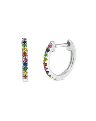 Sabrina Designs 14k .16 Ct. Tw. Sapphire Rainbow Huggie Hoops In White