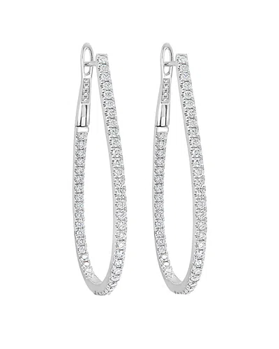 Sabrina Designs 14k 1.60 Ct. Tw. Diamond Hoops In Silver