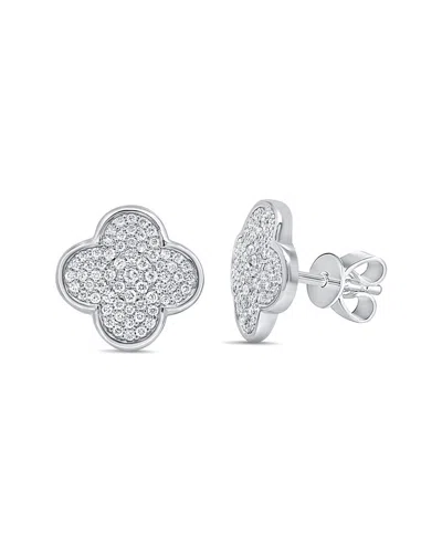 Sabrina Designs 14k 1.63 Ct. Tw. Diamond Clover Stud Earrings In Metallic