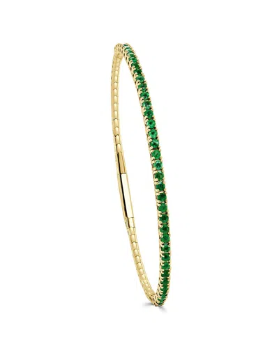 SABRINA DESIGNS SABRINA DESIGNS 14K 1.71 CT. TW. EMERALD FLEXIBLE BANGLE BRACELET