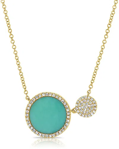Sabrina Designs 14k 1.72 Ct. Tw. Diamond & Turquoise Necklace