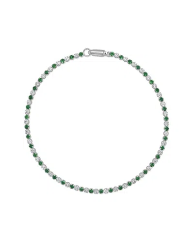 Sabrina Designs 14k 1.80 Ct. Tw. Diamondemerald Bracelet In Green