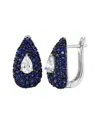 Sabrina Designs 14k 1.83 Ct. Tw. Diamond &  Sapphire Huggie Earrings In Blue