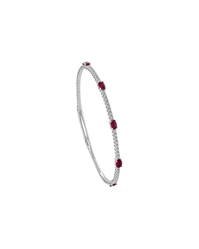 SABRINA DESIGNS SABRINA DESIGNS 14K 1.93 CT. TW. DIAMOND & RUBY FLEXIBLE STATION BANGLE