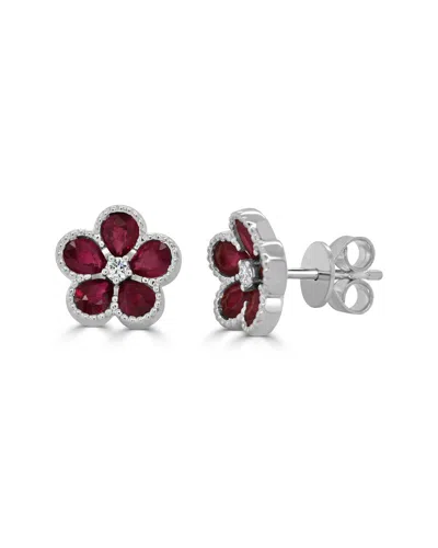 Sabrina Designs 14k 1.96 Ct. Tw. Diamond & Ruby Hoop Earrings In Red