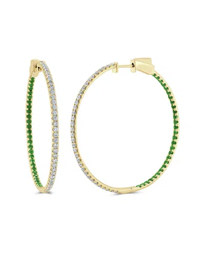 Sabrina Designs 14k 2.22 Ct. Tw. Diamond & Emerald Hoops In Gold