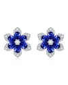 Sabrina Designs 14k 2.36 Ct. Tw. Diamond & Sapphire Flower Earrings