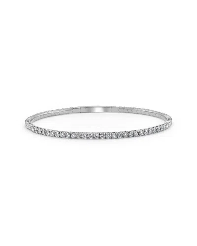 Sabrina Designs 14k 2.59 Ct. Tw. Diamond Flexible Bangle Bracelet In Silver