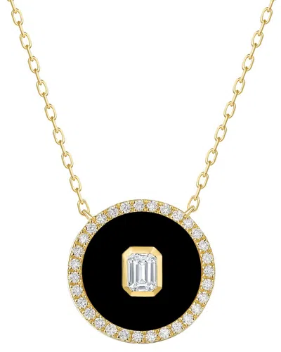 Sabrina Designs 14k 2.74 Ct. Tw. Diamond & Onyx Medallion Necklace In Black