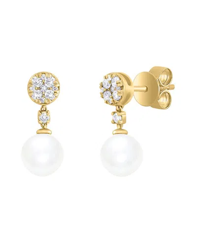 Sabrina Designs 14k 2.74 Ct. Tw. Diamond & Pearl Dangle Earring In Gold