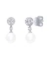 Sabrina Designs 14k 2.74 Ct. Tw. Diamond & Pearl Dangle Earring In Metallic