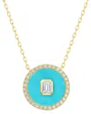 Sabrina Designs 14k 2.74 Ct. Tw. Diamond & Turquoise Medallion Necklace