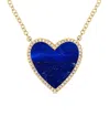 Sabrina Designs 14k 3.03 Ct. Tw. Diamond & Lapis Heart Necklace