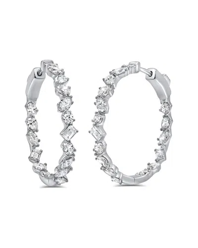 Sabrina Designs 14k 3.14 Ct. Tw. Diamond Hoop Dangle Earrings In Metallic