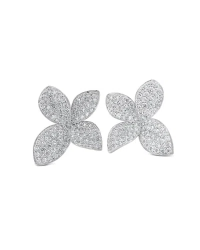 Sabrina Designs 14k 3.40 Ct. Tw. Diamond Flower Earrings In Metallic