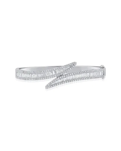 Sabrina Designs 14k 3.69 Ct. Tw. Diamond Bypass Bangle Bracelet In Silver