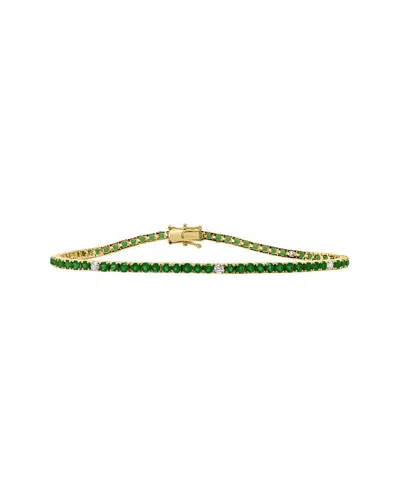 Sabrina Designs 14k 4.28 Ct. Tw. Diamond & Emerald Stackable Tennis Bracelet In Transparent