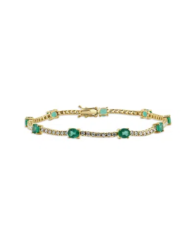 Sabrina Designs 14k 4.72 Ct. Tw. Diamond & Emerald Tennis Bracelet In Gold
