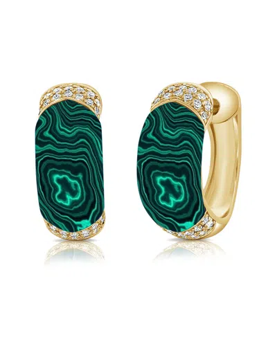 Sabrina Designs 14k 4.91 Ct. Tw. Diamond & Malachite Hoops In Green