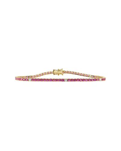 Sabrina Designs 14k 4.94 Ct. Tw. Diamond & Pink Sapphire Stackable Tennis Bracelet In Gold