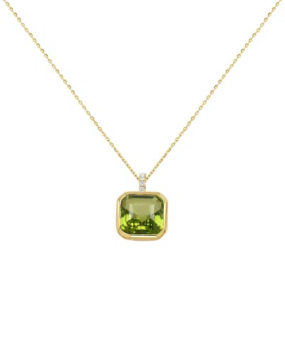 Sabrina Designs 14k 5.78 Ct. Tw. Diamond & Peridot Layered Pendant In Green
