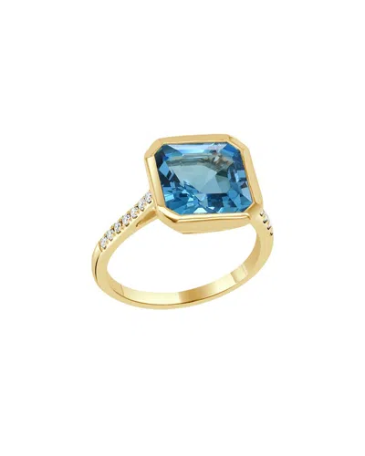 Sabrina Designs 14k 5.87 Ct. Tw. Diamond & Blue Topaz Cocktail Ring In Gold