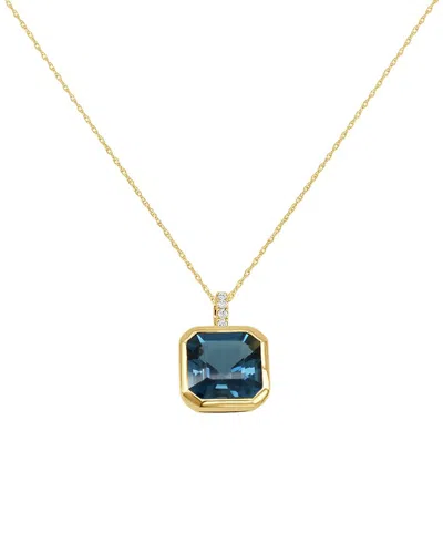 Sabrina Designs 14k 6.09 Ct. Tw. Diamond & London Blue Topaz Layered Pendant In Gold
