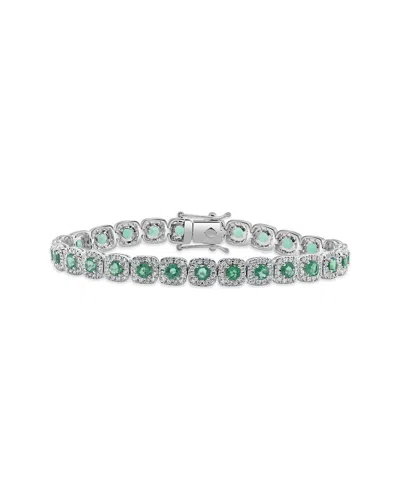Sabrina Designs 14k 7.36 Ct. Tw. Diamond & Emerald Bracelet In Metallic