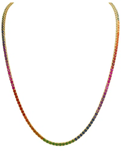 Sabrina Designs 14k 8.20 Ct. Tw. Rainbow Sapphire Tennis Necklace In Multi