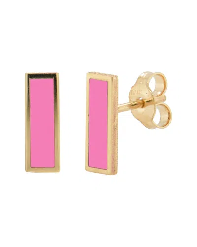 Sabrina Designs 14k Agate Bar Studs In Gold