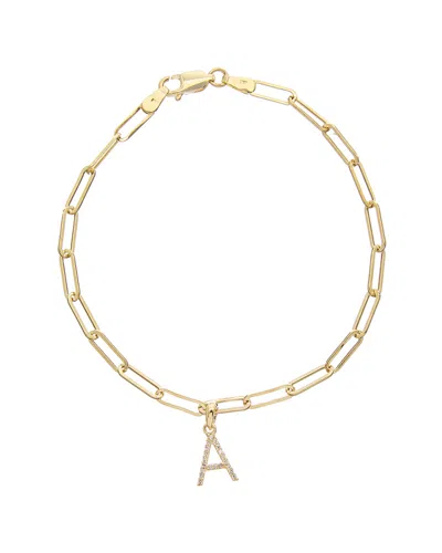 Sabrina Designs 14k Diamond Initial Charm Link Bracelet (a-z)