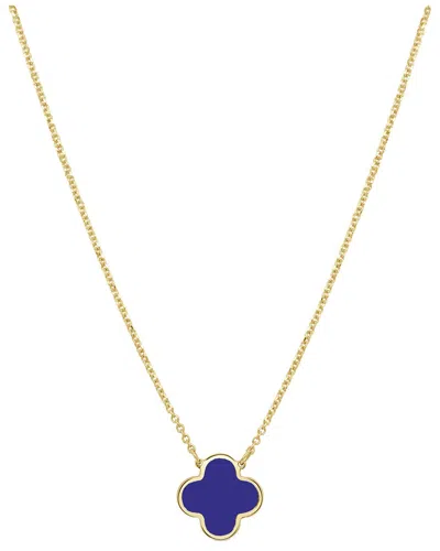 Sabrina Designs 14k Lapis Clover Necklace In Gold